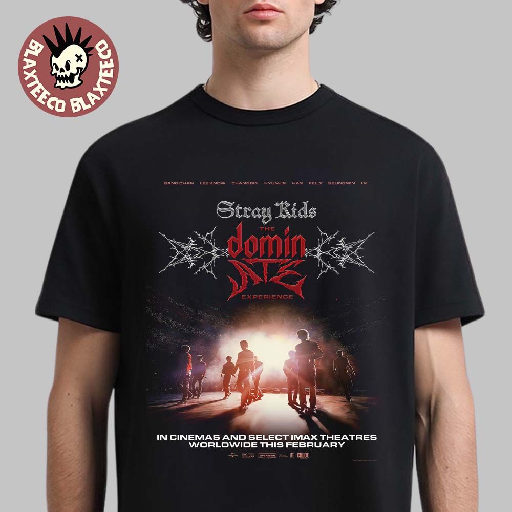 Stray Kids The DominATE Experience Official Film Poster T-Shirt Unisex T-shirt, Sweatshirt, Hoodie, Long Sleeve Tee - T-Shirt, Sweatshirt, Hoodie