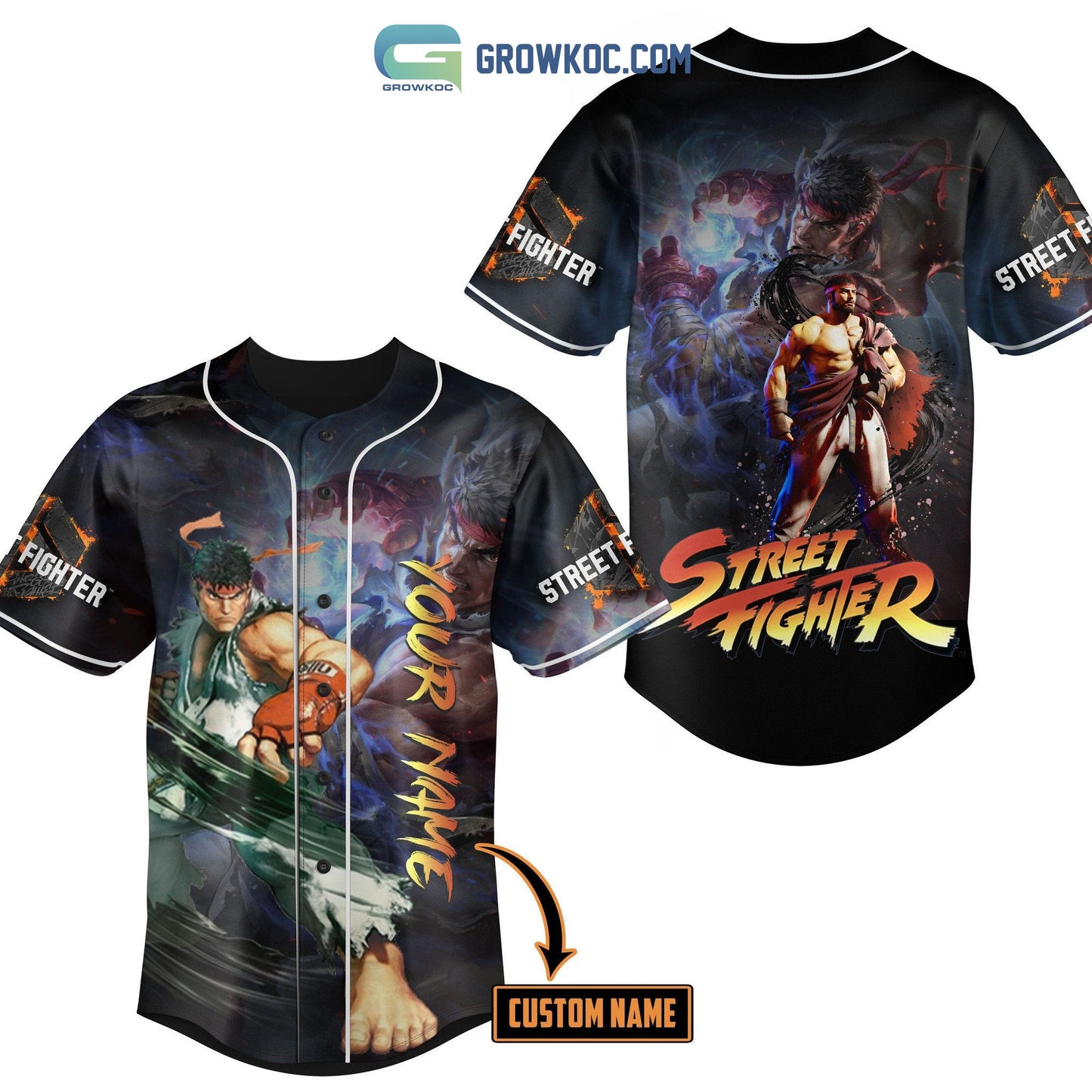 Street Fighter Capcom Nitendo Personalized Baseball Jersey baseball jersey product view 2