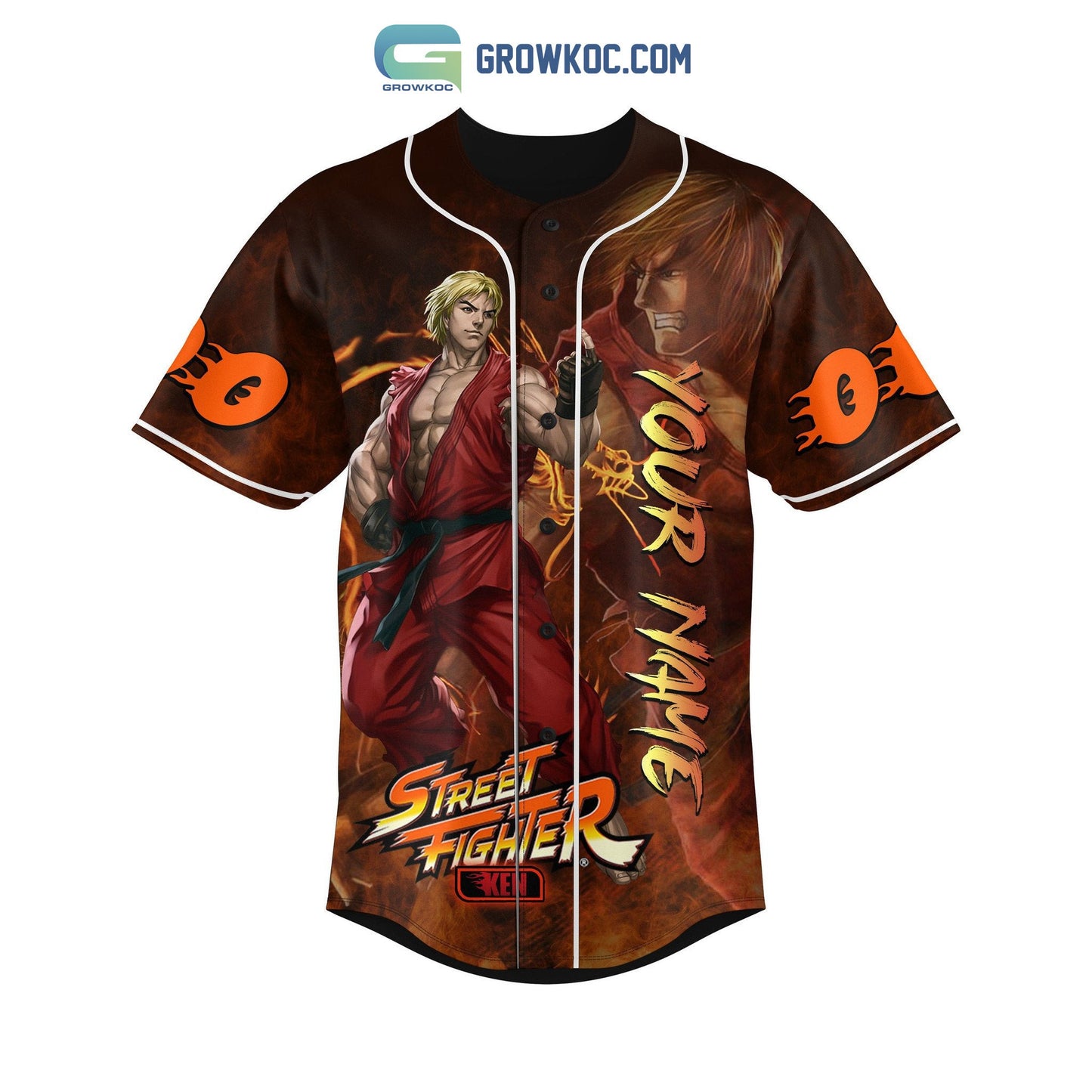 Street Fighter Capcom Personalized Baseball Jersey baseball jersey product view 3