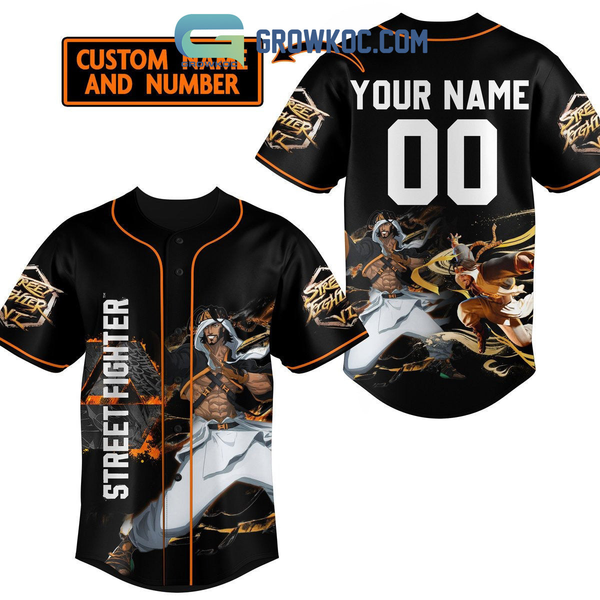 Street Fighter Personalized Baseball Jersey baseball jersey product view 1