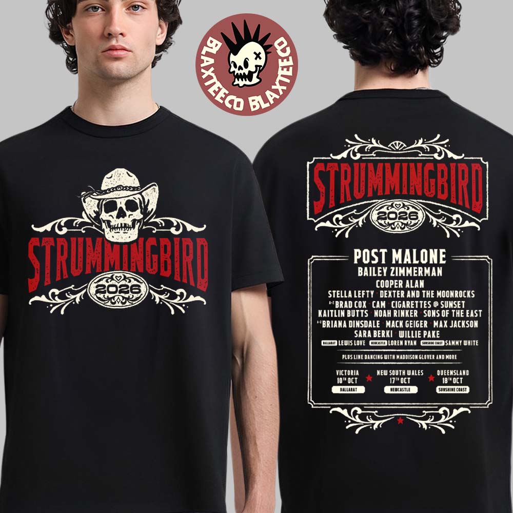 Strummingbird 2026 Festival Exclusive Merch In Australia On 10 17 And 18 October 2026 Lineup T-Shirt - T-Shirt, Sweatshirt, Hoodie