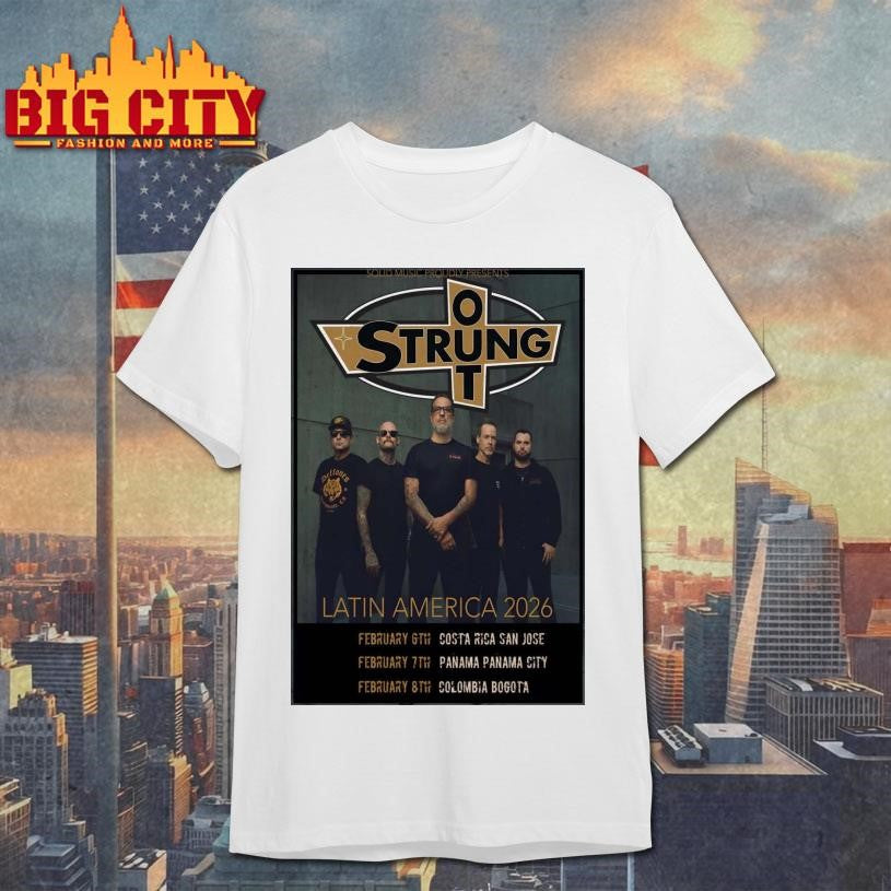 Strung Out Latin America 2026 Tour Poster Shirt Unisex T-shirt, Sweatshirt, Hoodie, Long Sleeve Tee - T-Shirt, Sweatshirt, Hoodie