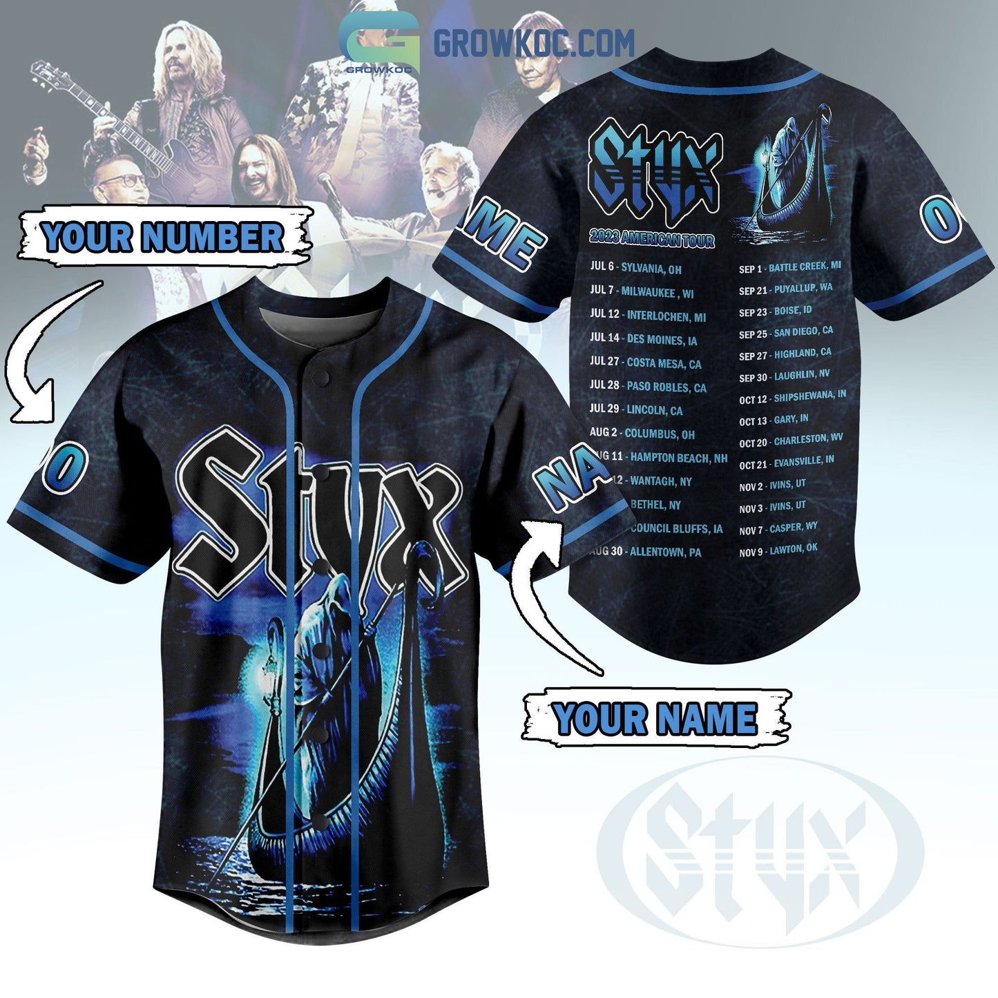 Stux 2023 American Tour Personalized Baseball Jersey baseball jersey product view 1