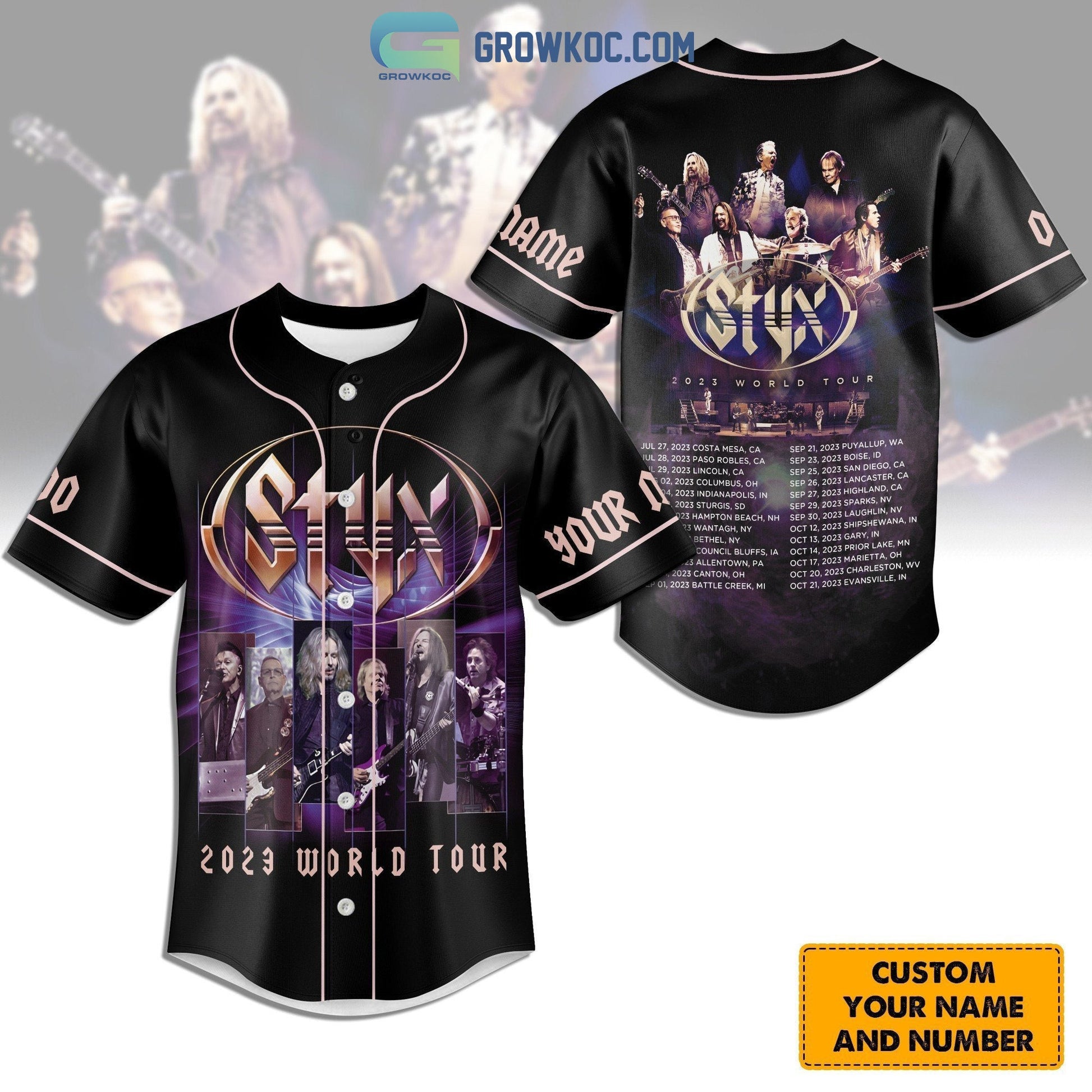 Stynx 2023 World Tour Personalized Baseball Jersey baseball jersey product view 1