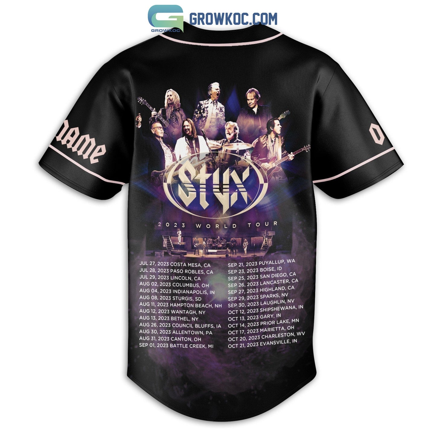 Stynx 2023 World Tour Personalized Baseball Jersey baseball jersey product view 3