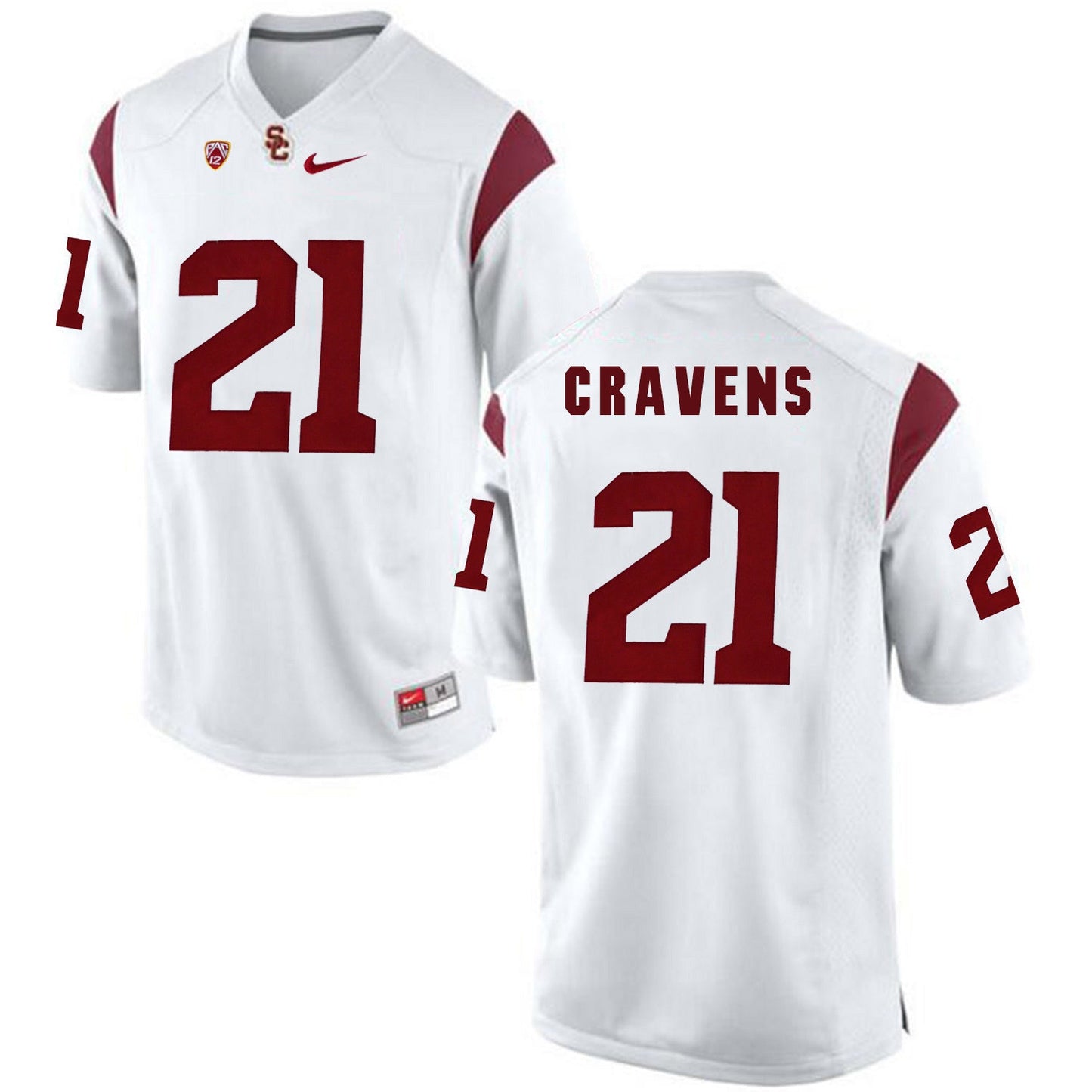 Su'a Cravens 21 - White College Football Jersey football jersey product view 1