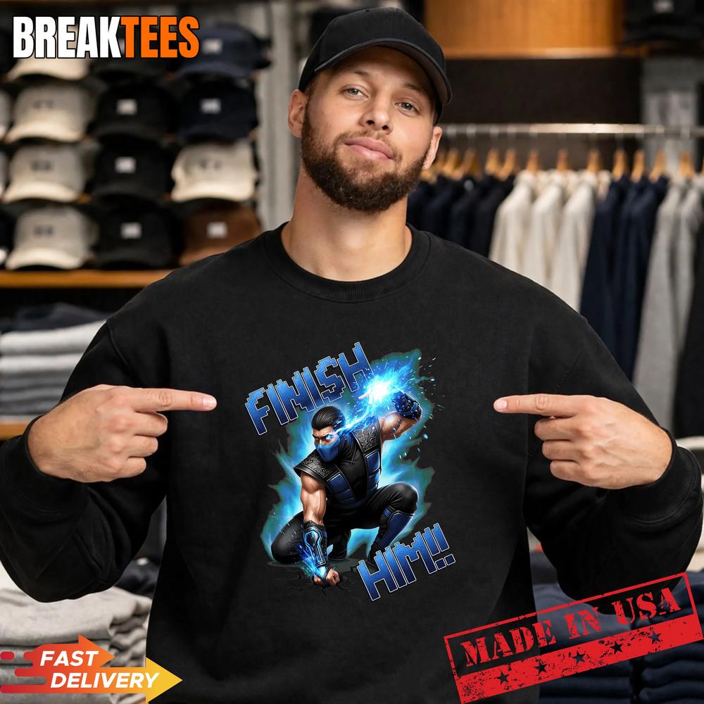 Sub Zero Finish Him Ninja Fighter Blue Energy - Adult & Kids T-Shirts, Sweatshirts & Hoodies apparel design preview 4