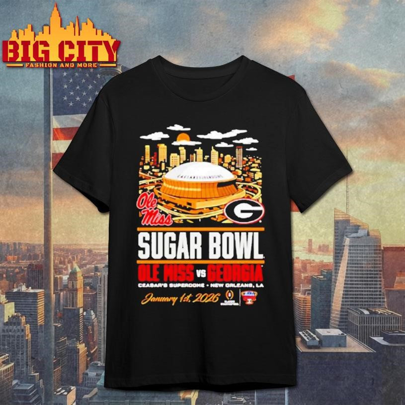 Sugar Bowl Ole Miss Vs Georgia Head To Head Stadium Shirt Unisex T-shirt, Sweatshirt, Hoodie, Long Sleeve Tee - T-Shirt, Sweatshirt, Hoodie