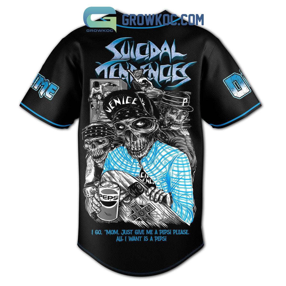 Suicidal Tendencies Just Give Me A Pepsi Please All I Want Is A Pepsi Personalized Baseball Jersey baseball jersey product view 3