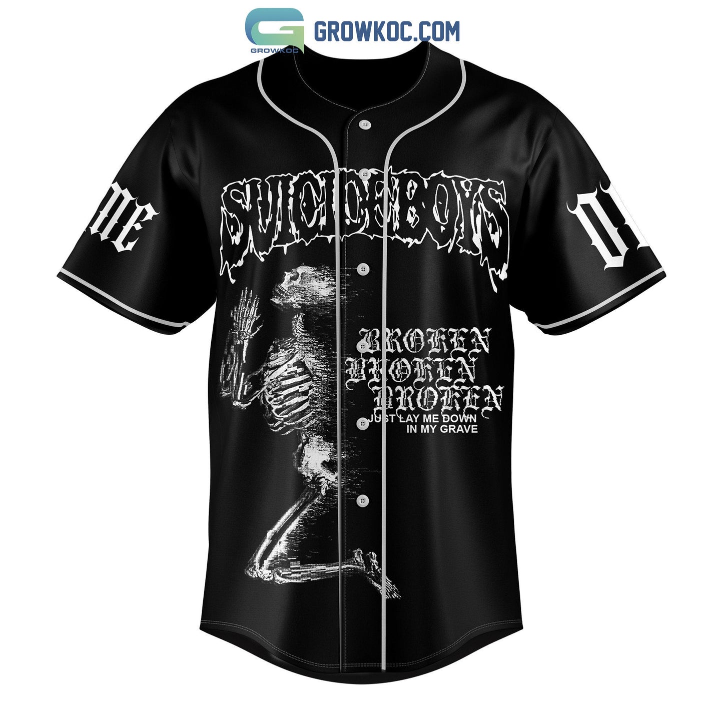 Suicideboys Carrollton Slap My Face Against A Pill To Crush It Up Personalized Baseball Jersey baseball jersey product view 2