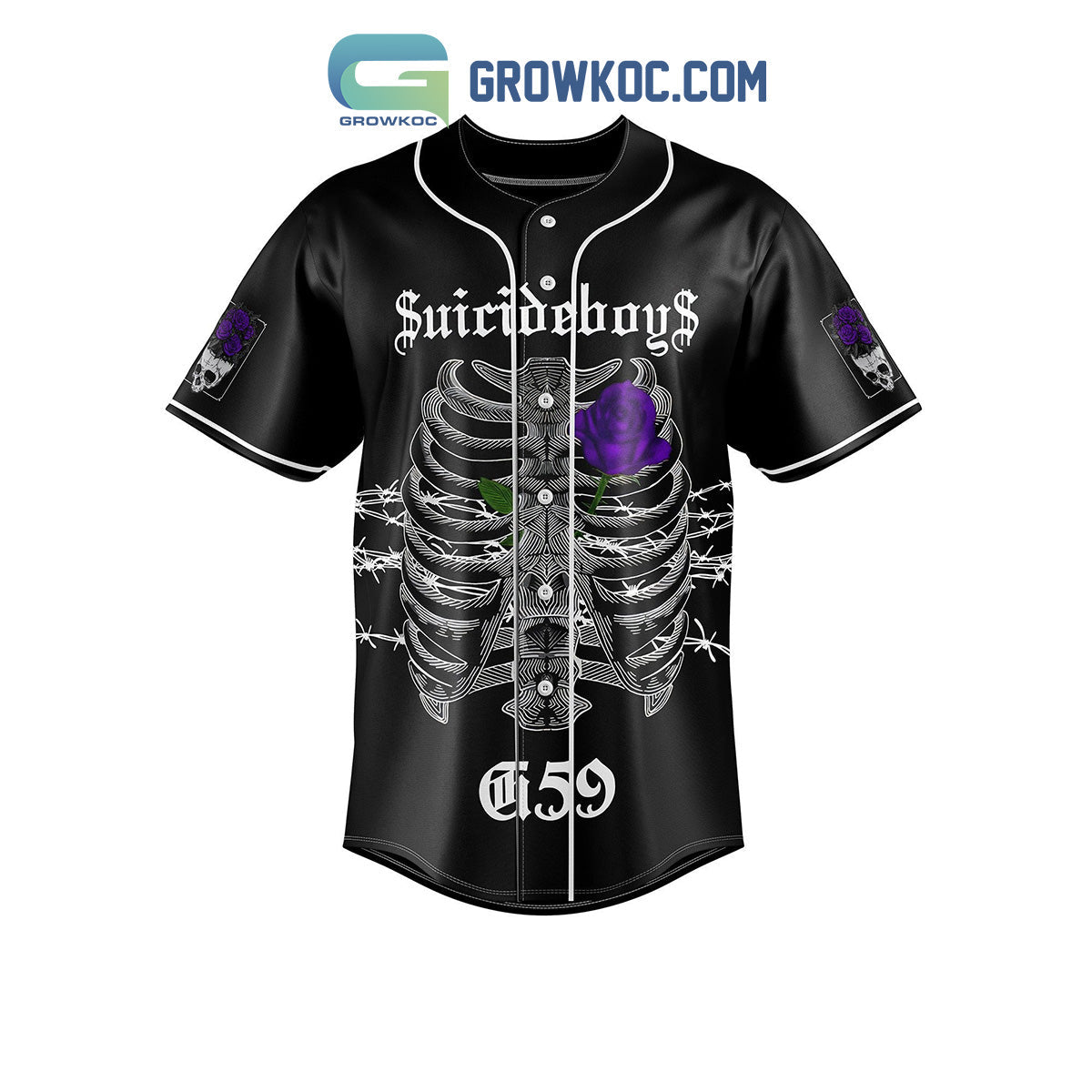 Suicideboys Reason I Keep On Shrugging Blunt Is Cashed Let’s Keep ‘Em Coming Baseball Jersey baseball jersey product view 2