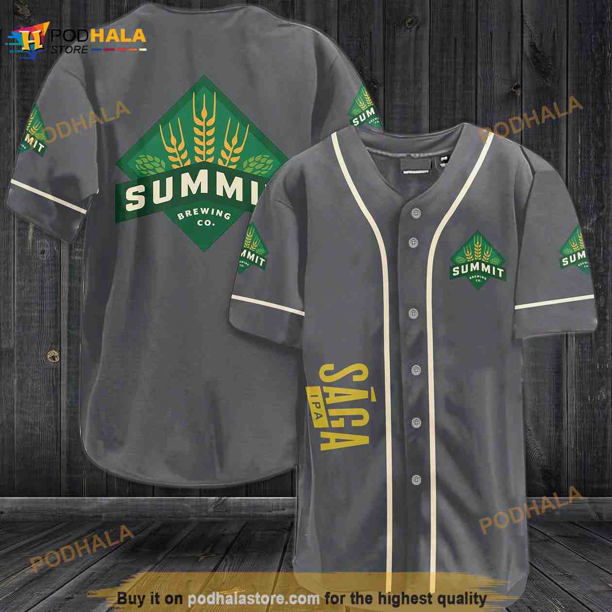 Summit Brewing Co. Saga Ipa 3D Baseball Jersey baseball jersey product view 1