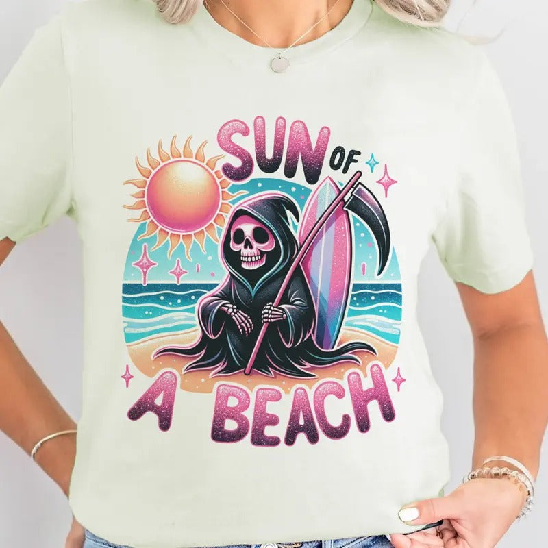 Sun Beach Skull Summer Funny Vacation Ocean Sarcastic - Adult & Kids T-Shirts, Sweatshirts & Hoodies apparel design preview 1