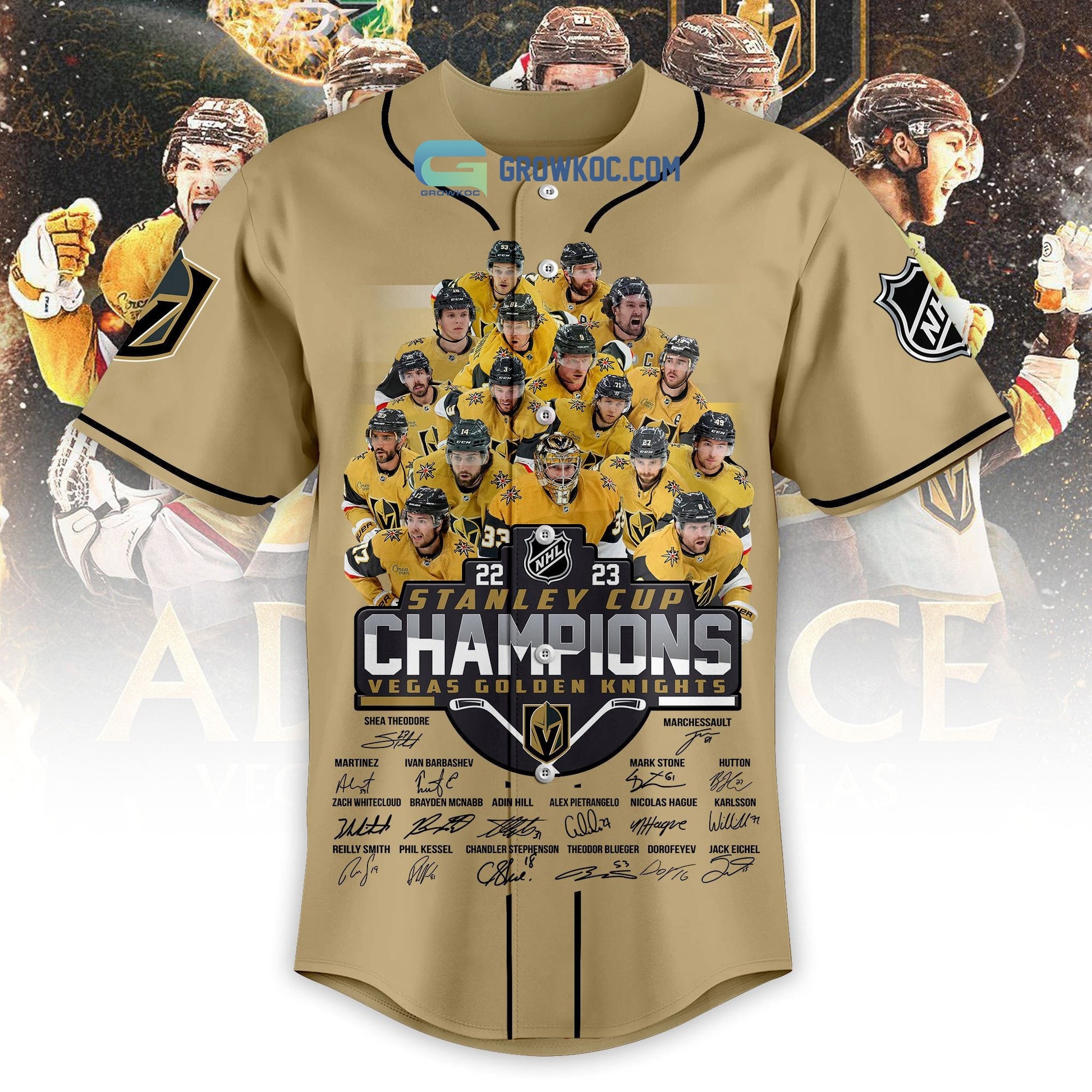 Super Team Vegas Golden Knights NHL Stanley Cup Champions 2023 Baseball Jersey hockey jersey product view 2