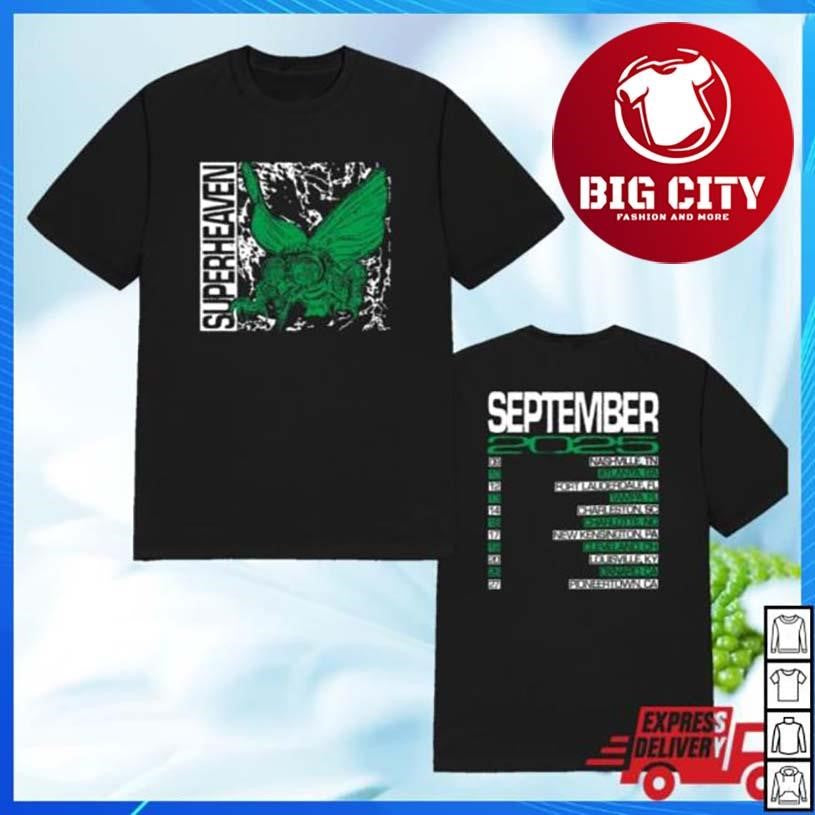 Superheaven 2025 Tour Two Sided Shirt Unisex T-shirt, Sweatshirt, Hoodie, Long Sleeve Tee - T-Shirt, Sweatshirt, Hoodie