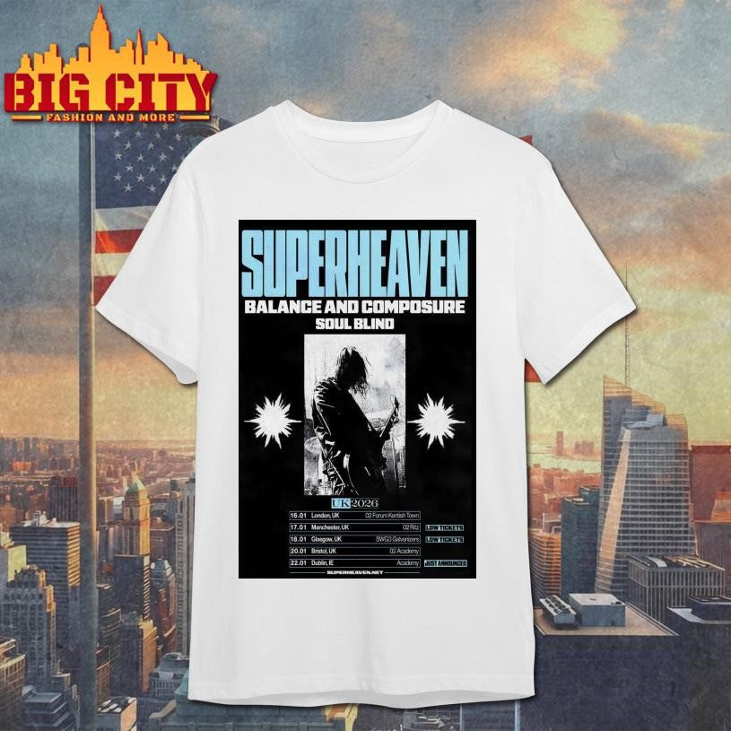 Superheaven UK 2026 Shows Poster shirt Unisex T-shirt, Sweatshirt, Hoodie, Long Sleeve Tee - T-Shirt, Sweatshirt, Hoodie