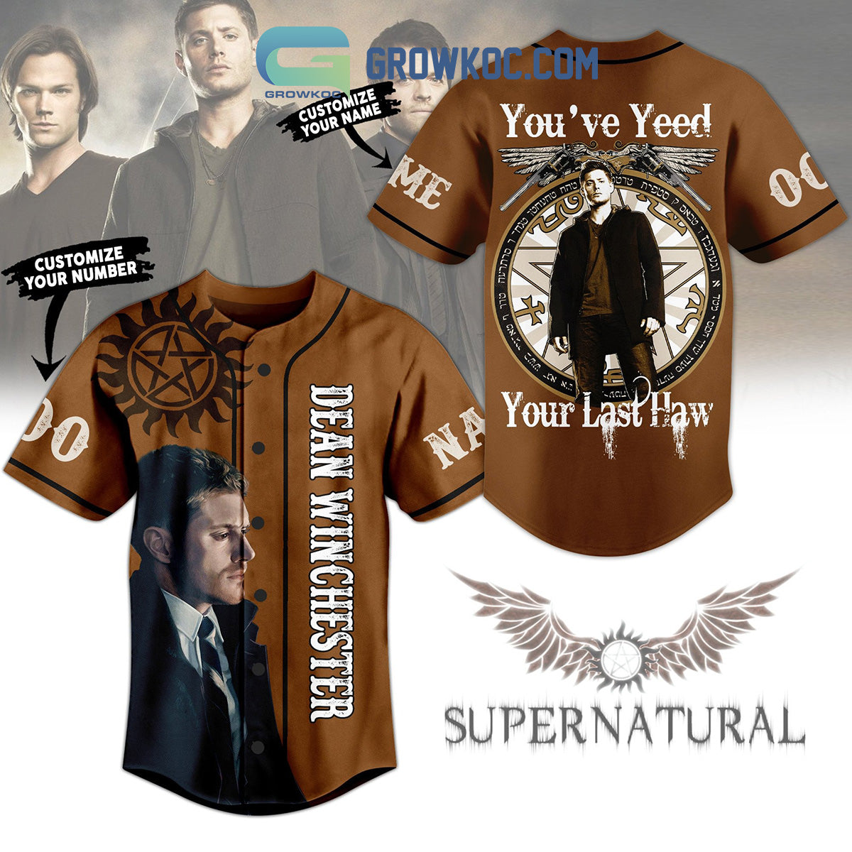 Supernatural Dean Winchester You’ve Yeed Your Last Haw Personalized Baseball Jersey baseball jersey product view 1
