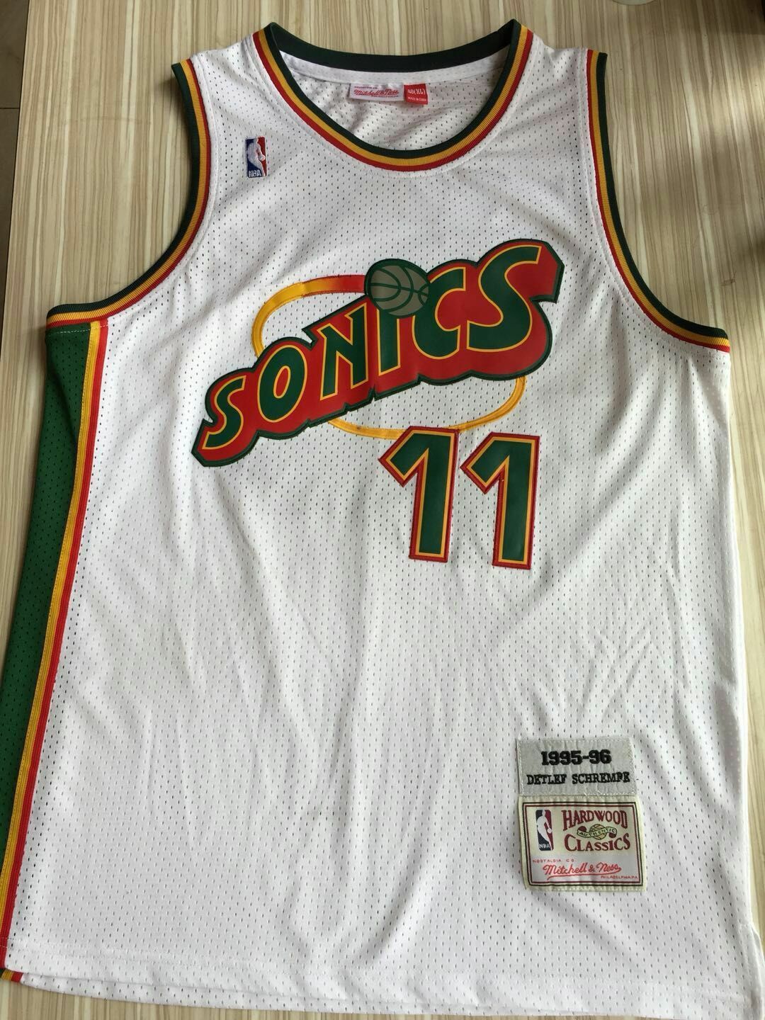 Supersonics 11 # Style 2 Basketball Jersey basketball jersey product view 1