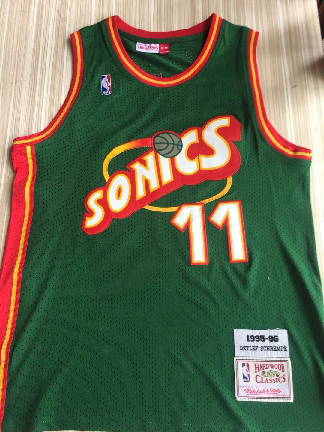 Supersonics 11 # Style 4 Basketball Jersey basketball jersey product view 1