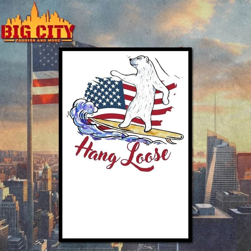Surf Bear Hang Loose - Adult & Kids T-Shirts, Sweatshirts & Hoodies apparel design preview 4