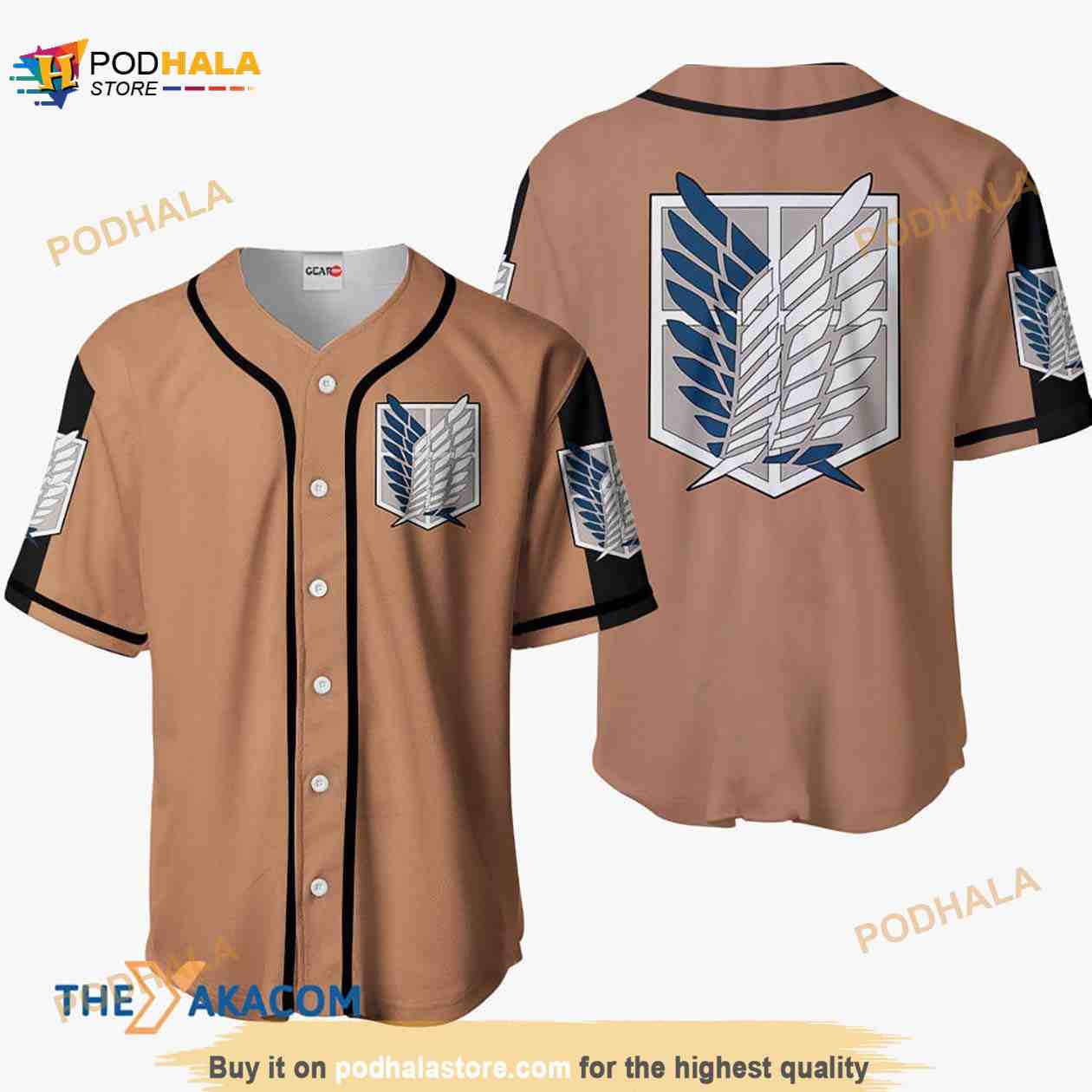 Survey Corps Attack On Titan Final Anime 3D Baseball Jersey Shirt baseball jersey product view 1