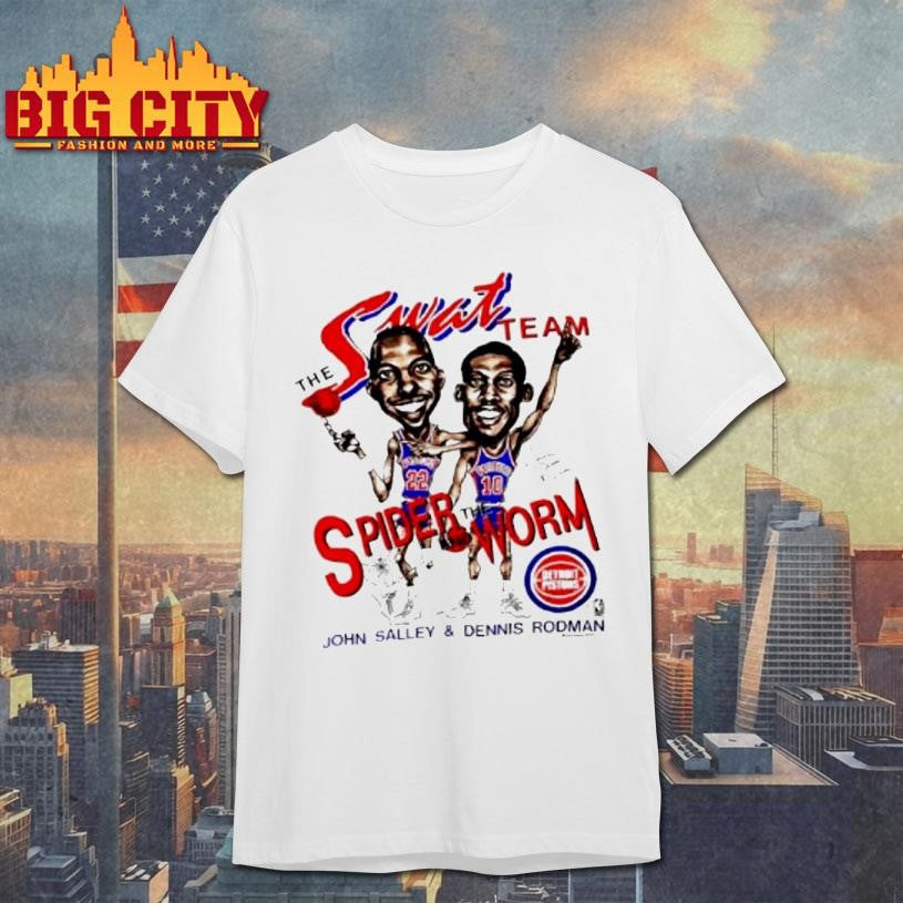 Swat Team Spider The Worm Detroit Pistons John Salley And Dennis Rodman Shirt Unisex T-shirt, Sweatshirt, Hoodie, Long Sleeve Tee - T-Shirt, Sweatshirt, Hoodie