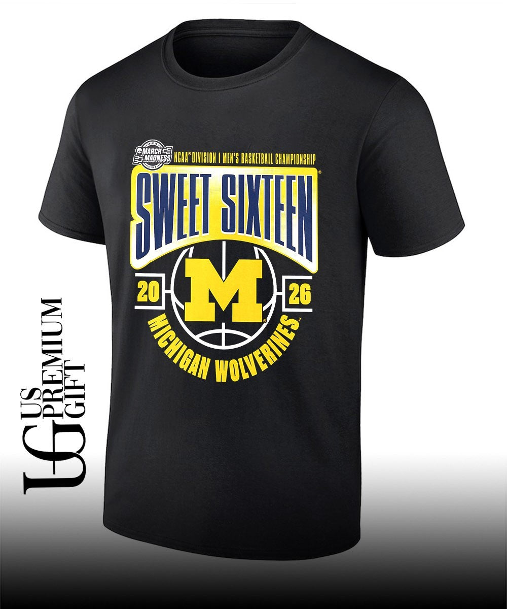 Sweet 16 Michigan Wolverines 2026 NCAA Mens Basketball Tournament March Madness shirt Unisex T-shirt, Sweatshirt, Hoodie, Long Sleeve Tee - T-Shirt, Sweatshirt, Hoodie