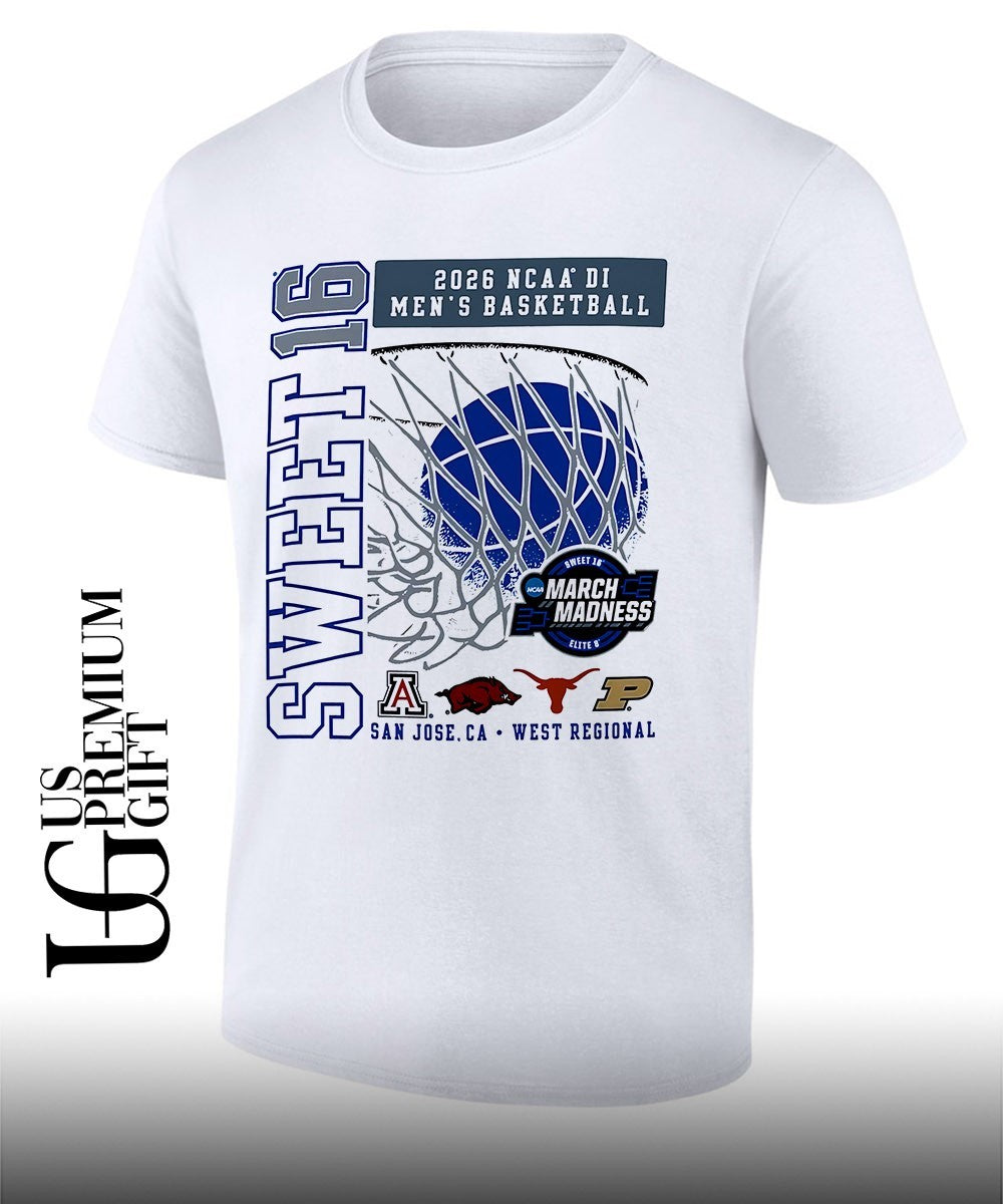 Sweet 16 NCAA D1 Mens basketball 2026 March Madness San Jose CA West Regional shirt Unisex T-shirt, Sweatshirt, Hoodie, Long Sleeve Tee - T-Shirt, Sweatshirt, Hoodie