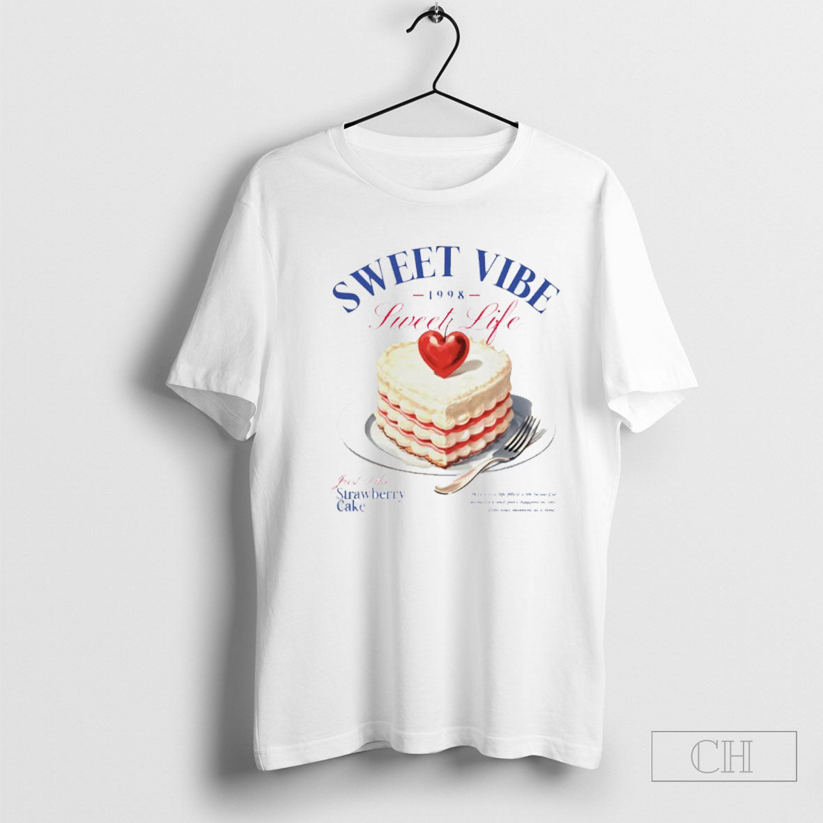 Sweet Vibe Strawberry Cake Graphic Shirt Tee Unisex T-shirt, Sweatshirt, Hoodie, Long Sleeve Tee - T-Shirt, Sweatshirt, Hoodie