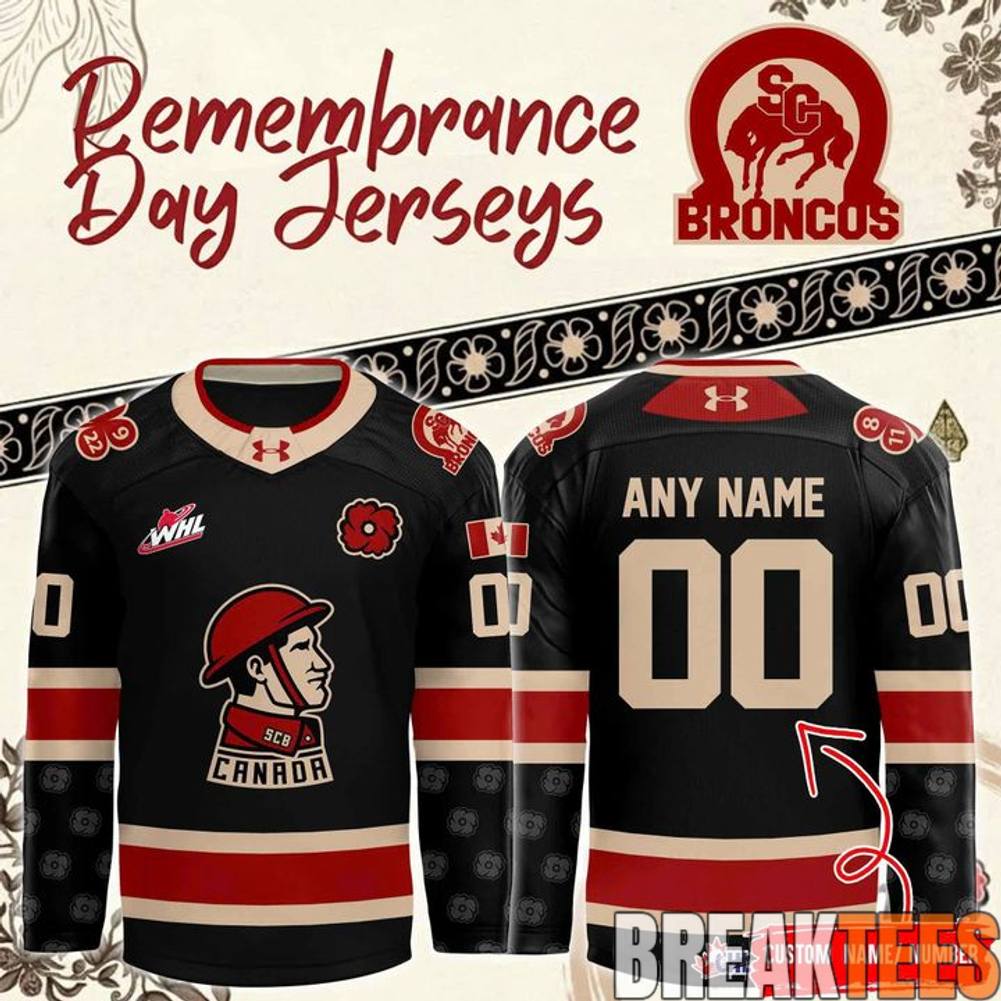 Swift Current Broncos Remembrance Day Hockey Jersey Unisex T-shirt, Sweatshirt, Hoodie, Long Sleeve Tee - T-Shirt, Sweatshirt, Hoodie