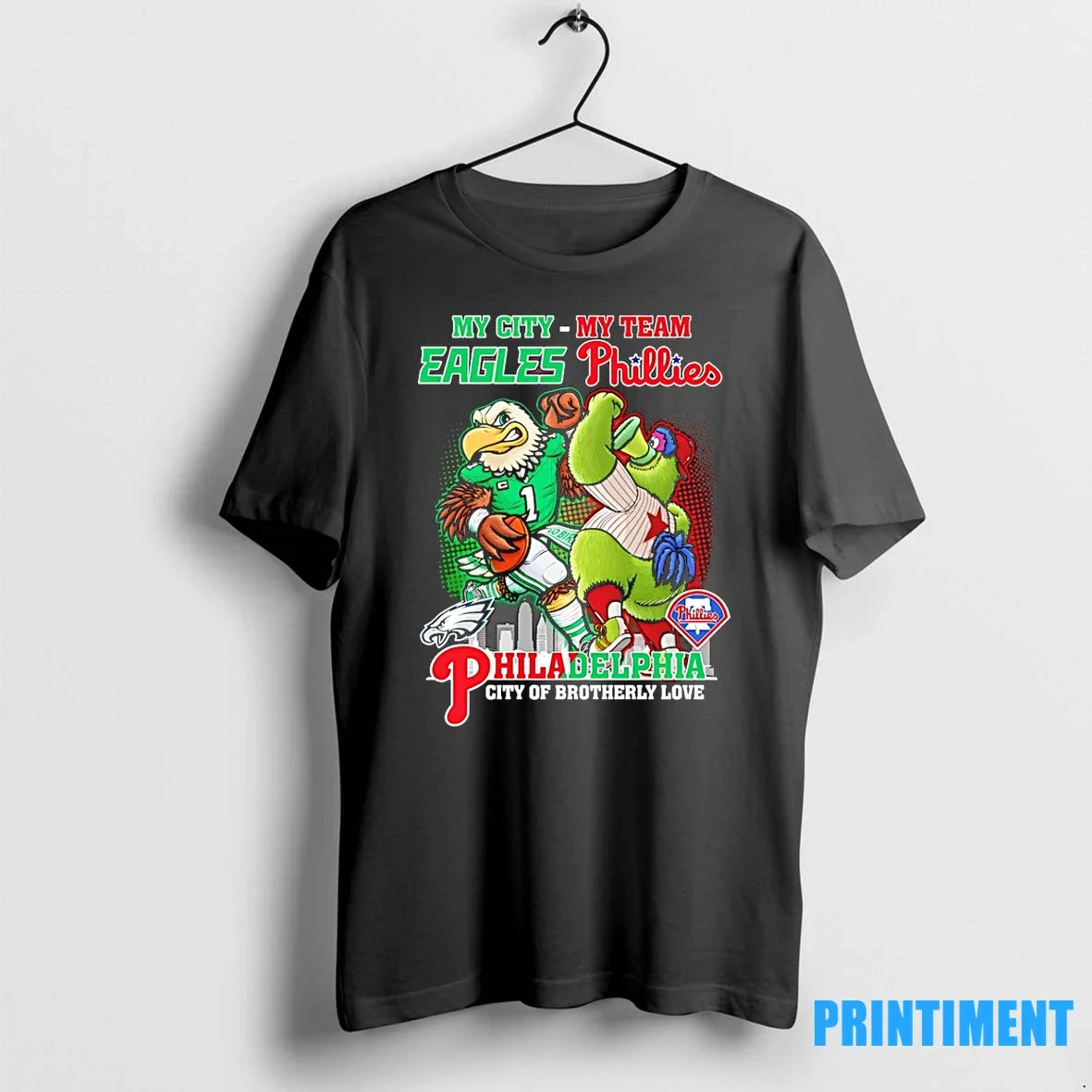 Swoop Vs Phillie Phanatic Mascot My City My Team Philadelphia City Of Brotherly Love Tshirts - T-Shirt, Sweatshirt, Hoodie