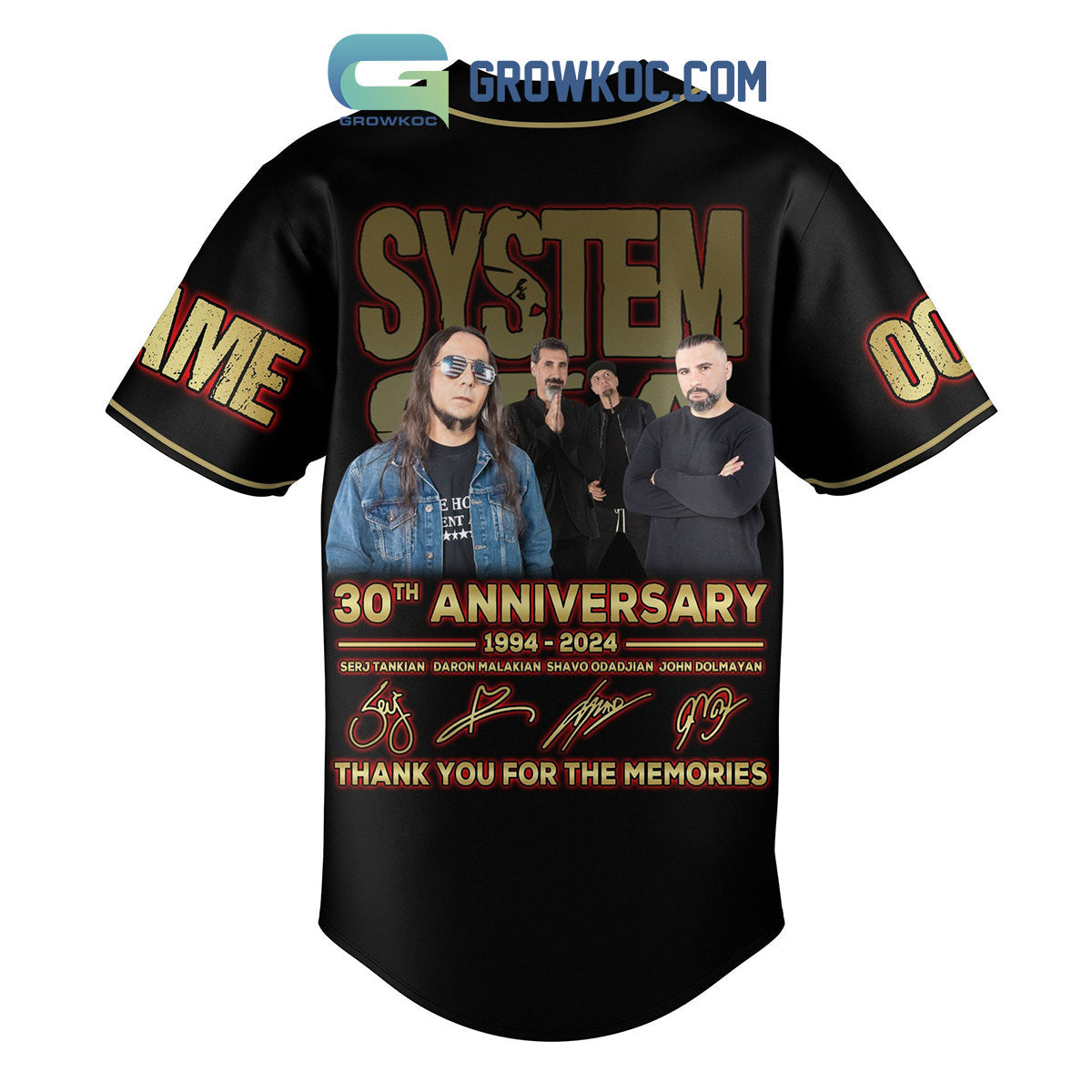 System Of A Down 30th Anniversary Personalized Baseball Jersey baseball jersey product view 3