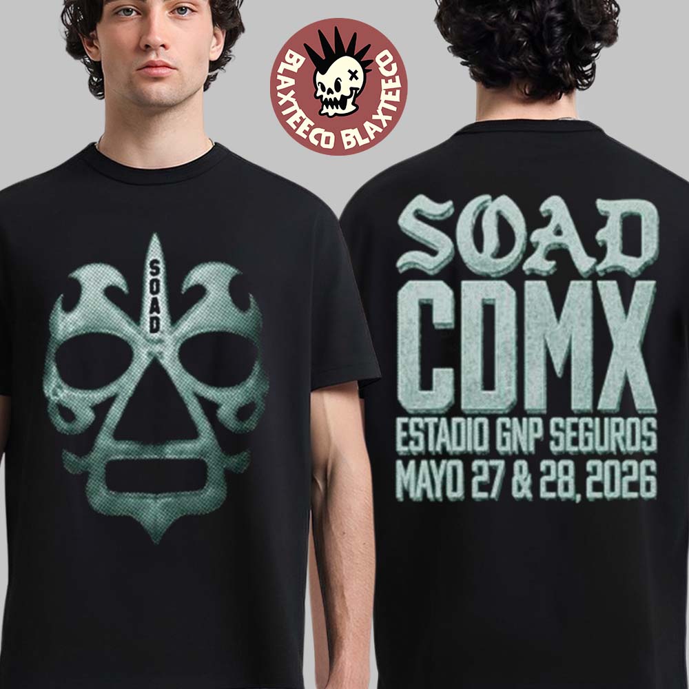 System Of A Down CDMX Mexico 2026 Event Merch Tee At Estadio GNP Seguros On 27 And 28 May 2026 Lucha Big Mask T-Shirt - T-Shirt, Sweatshirt, Hoodie