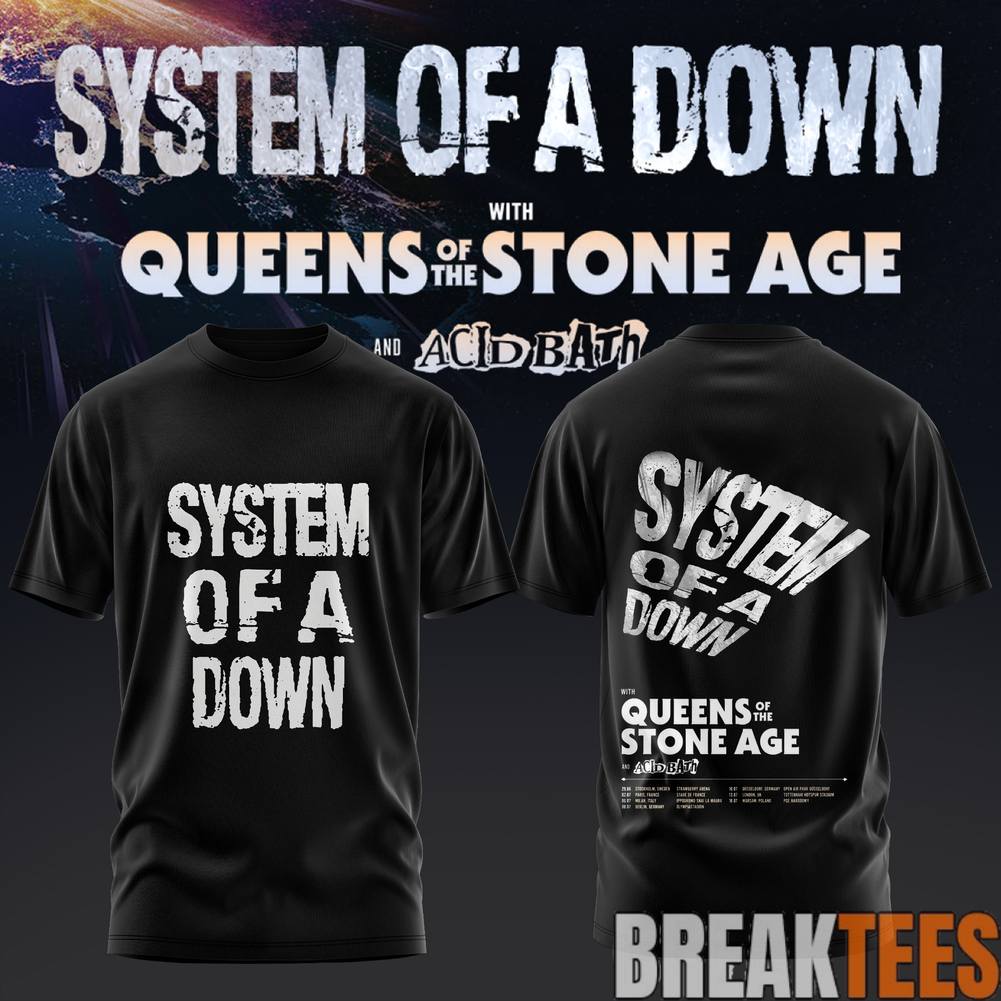 System of a Down UK & EU Tour 2026 Shirt Unisex T-shirt, Sweatshirt, Hoodie, Long Sleeve Tee - T-Shirt, Sweatshirt, Hoodie