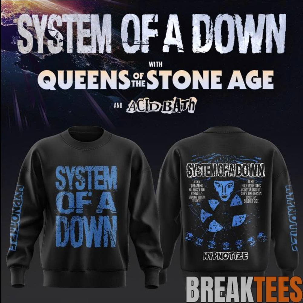 System of a Down UK & EU Tour 2026 Sweatshirt Unisex T-shirt, Sweatshirt, Hoodie, Long Sleeve Tee - T-Shirt, Sweatshirt, Hoodie