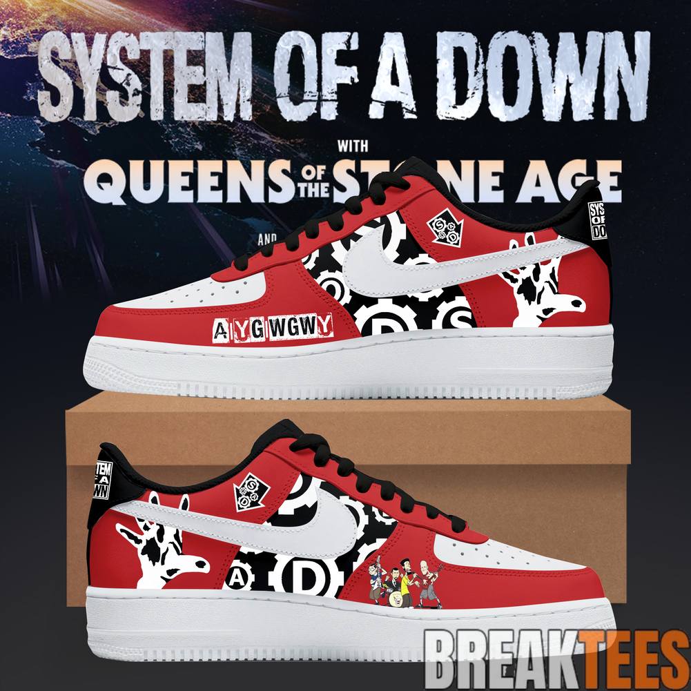 System of a Down WAKE UP Customize AF1 Shoes Unisex T-shirt, Sweatshirt, Hoodie, Long Sleeve Tee - T-Shirt, Sweatshirt, Hoodie