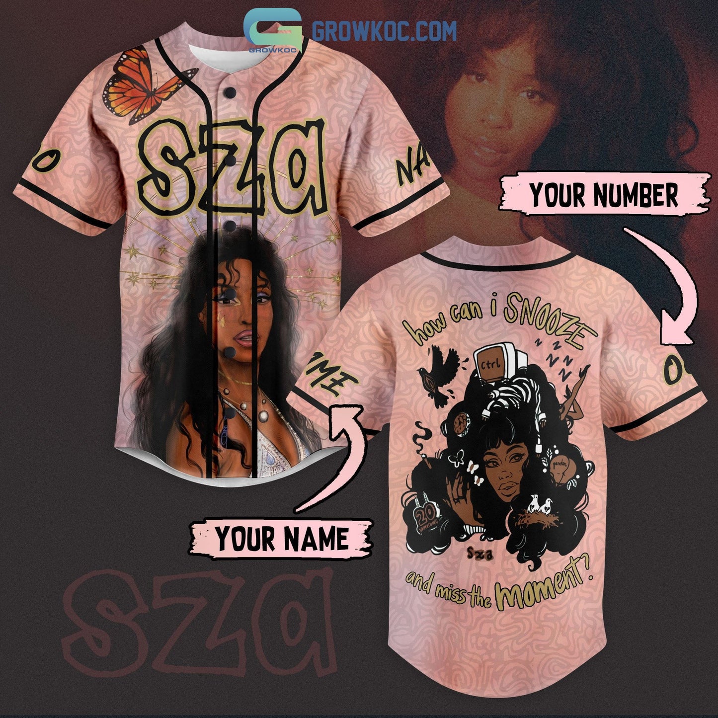 Sza How Can I Snooze And Miss The Moment Personalized Baseball Jersey baseball jersey product view 1