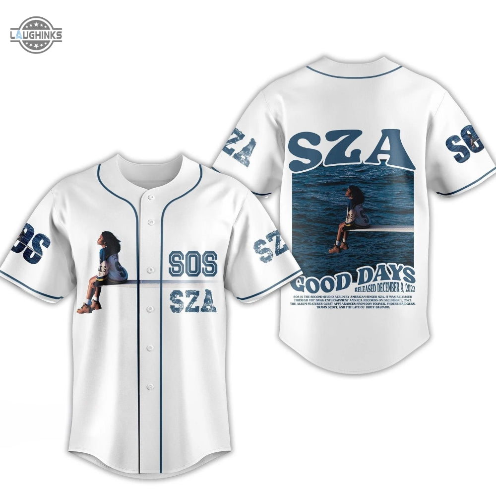Sza Shirt Good Days By Sza Baseball Sza Jersey Shirt Sza Sos Shirt Sza Sos Jersey For Sale Sza Tour Merch 2023 Baseball Jersey Shirts Sza Concert Shirt baseball jersey product view 1