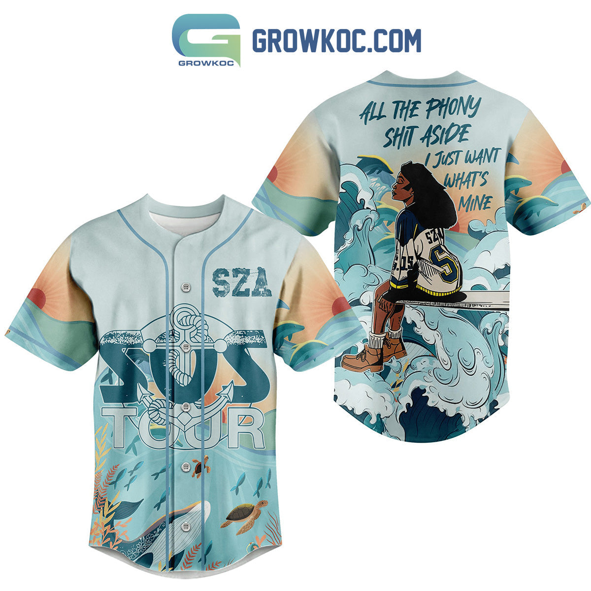 Sza Sos Tour All The Phony Shit Aside I Just Want What’s Mine Baseball Jersey baseball jersey product view 1