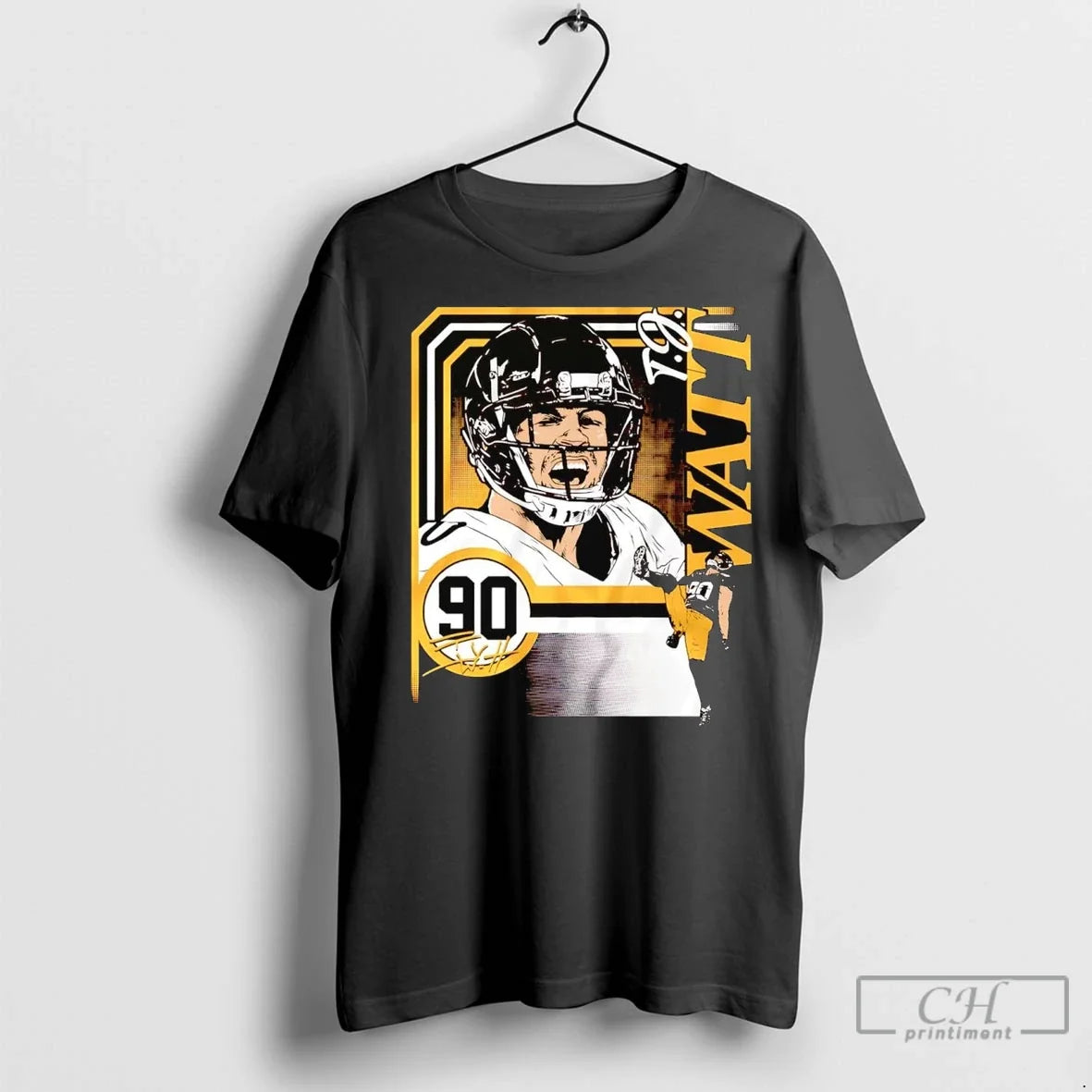 T J Watt Collage Frame Shout Signature T Shirts Unisex T-shirt, Sweatshirt, Hoodie, Long Sleeve Tee - T-Shirt, Sweatshirt, Hoodie