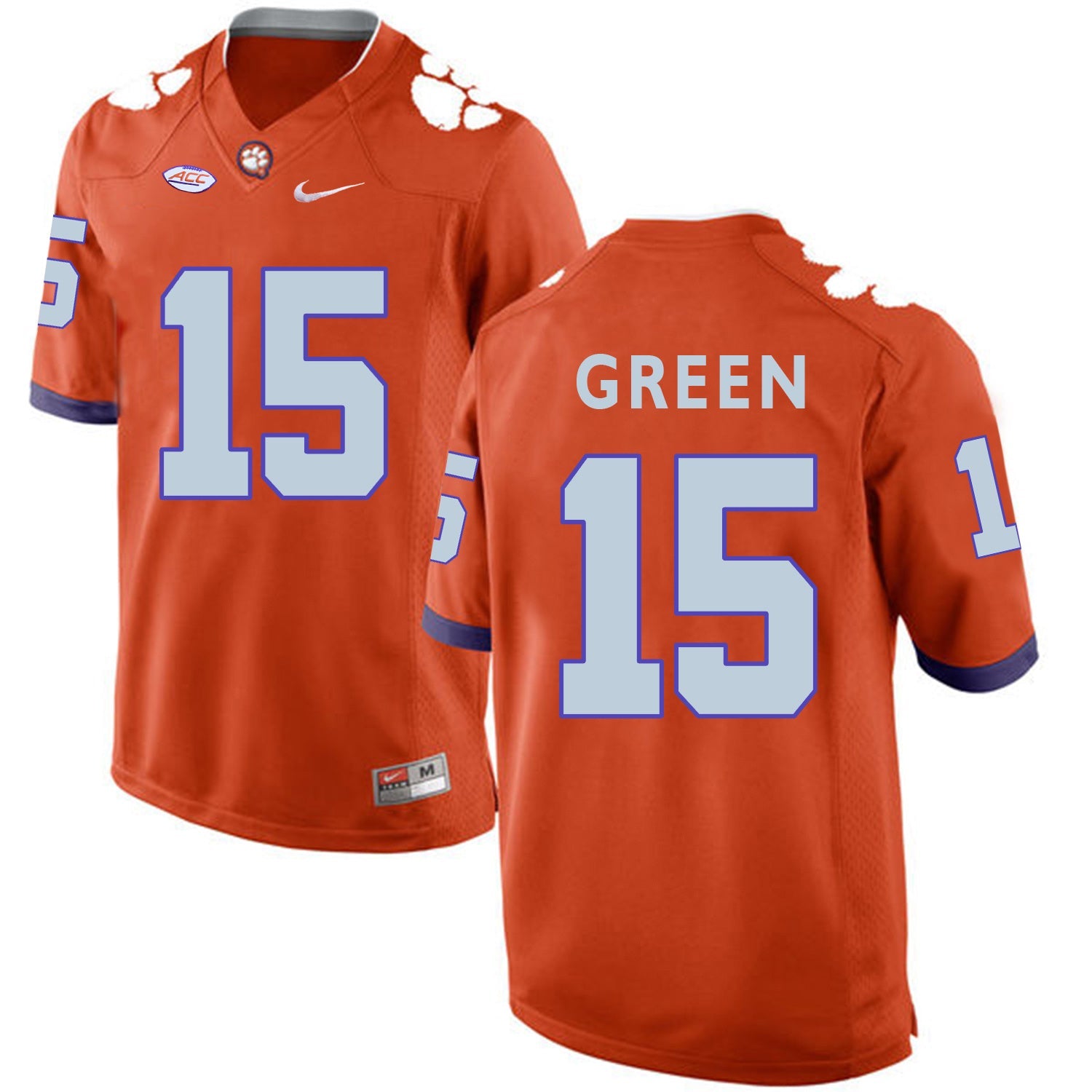 T.J. Green 15 Orange Style 2 College Football Jersey football jersey product view 1