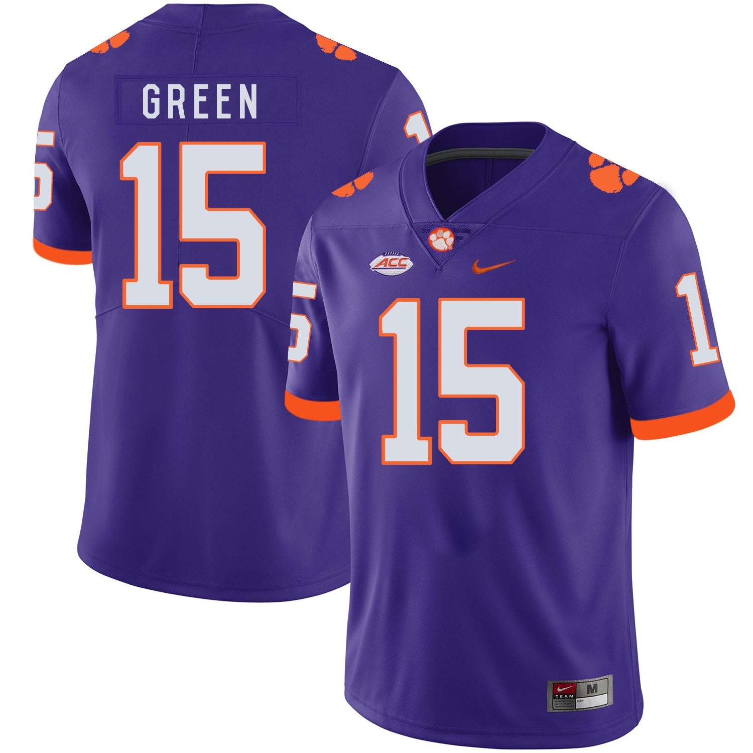 T.J. Green 15 Purple Style 1 College Football Jersey football jersey product view 1