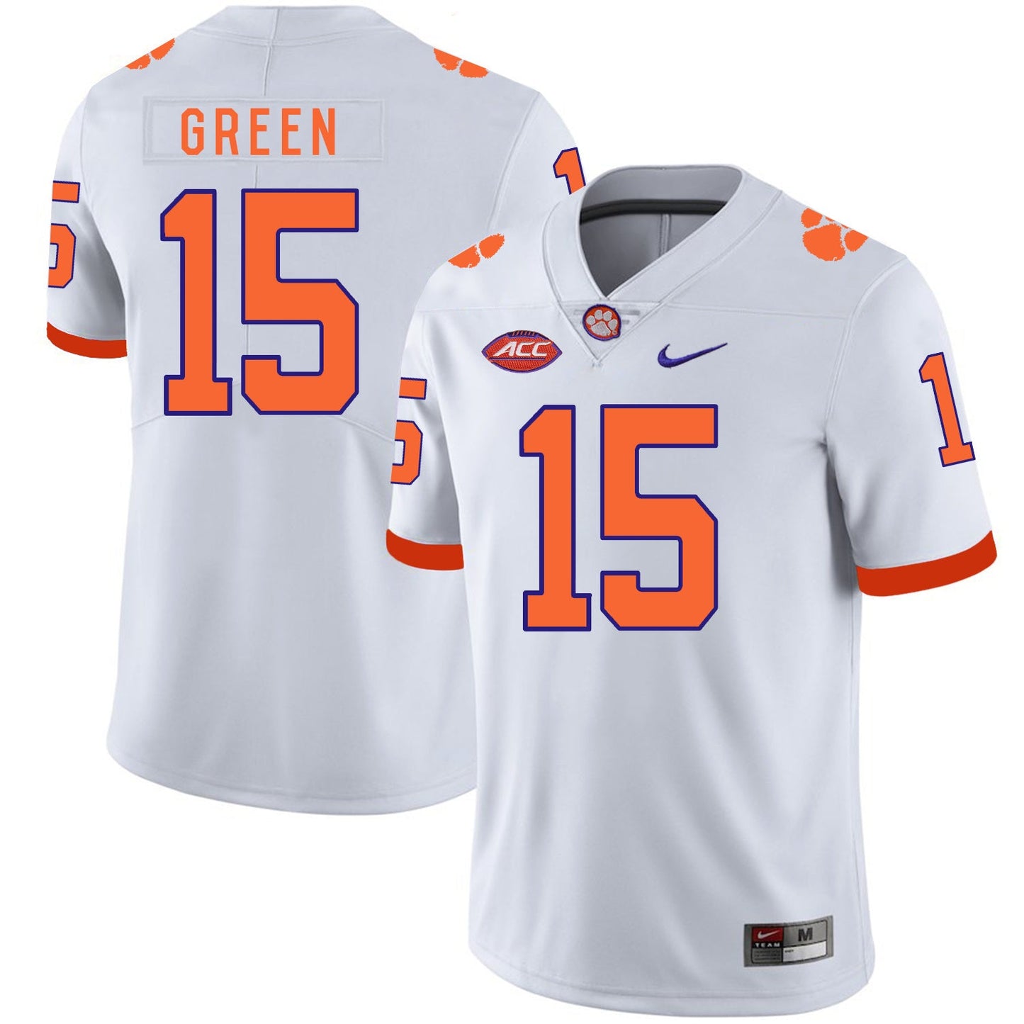 T.J. Green 15 White Style 1 College Football Jersey football jersey product view 1