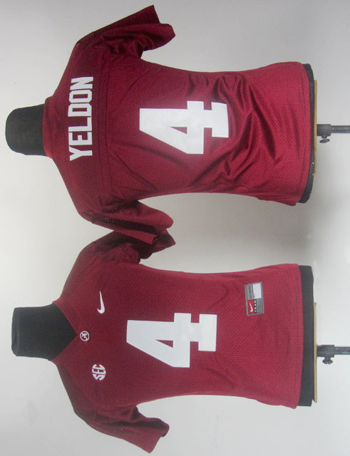 T.J Yeldon 4 Red Women College Football Jersey football jersey product view 1
