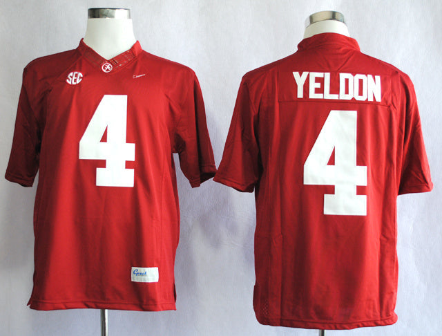 T.J Yeldon 4 Red College Football Jersey football jersey product view 1