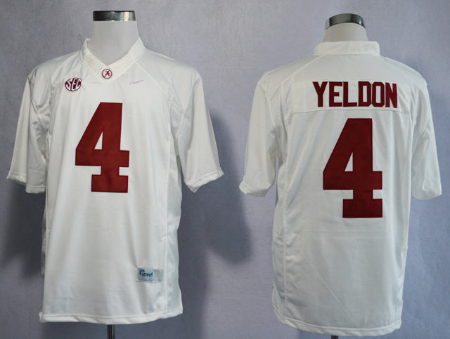 T.J Yeldon 4 White College Football Jersey football jersey product view 1