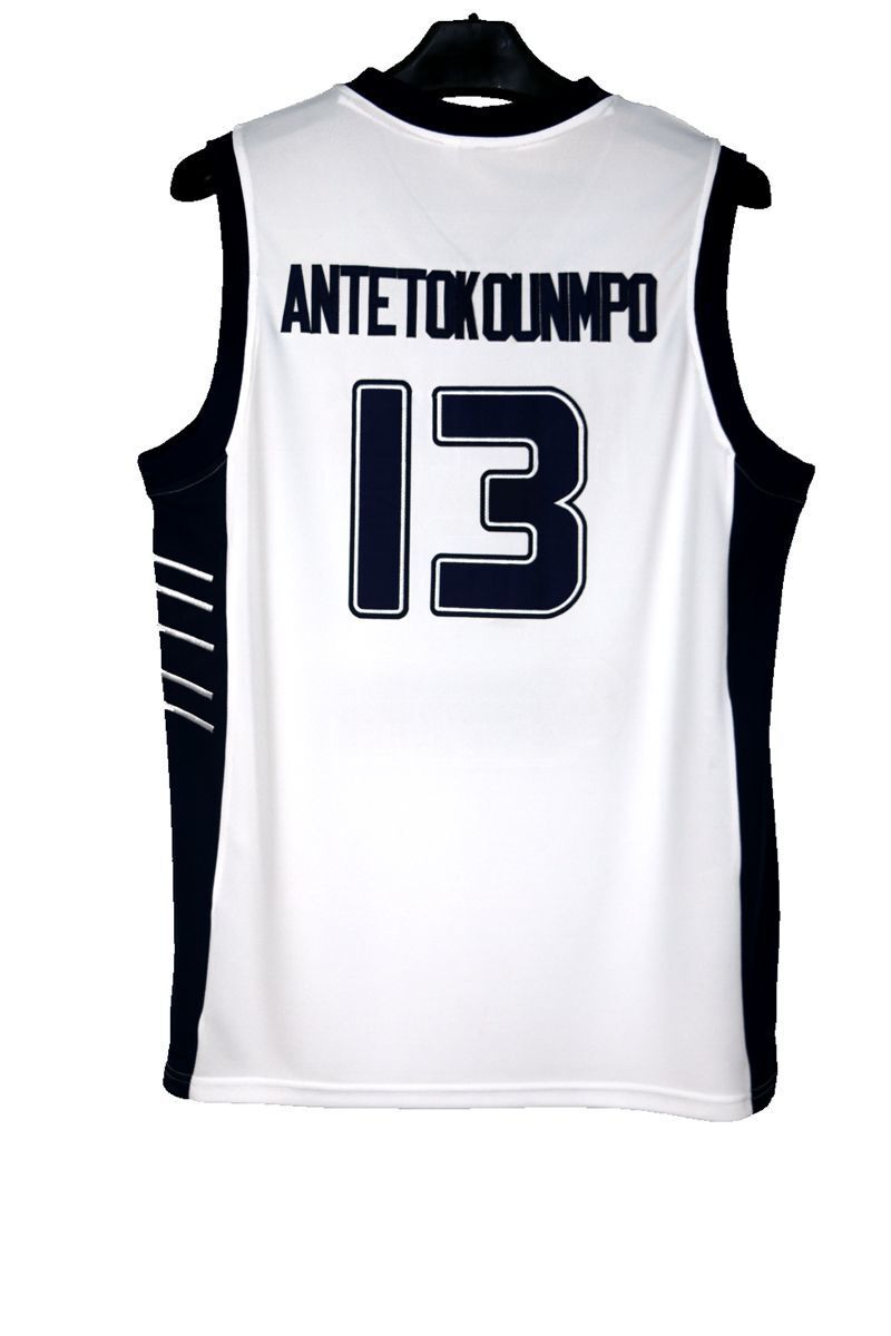 TEAM GREECE Hellas #13 Giannis Antetokounmpo jersey white 1 Basketball Jersey basketball jersey product view 1