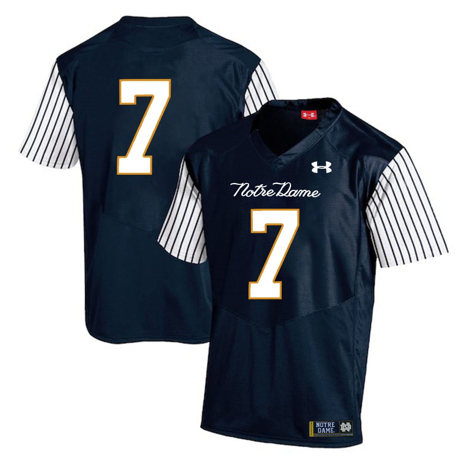 TJ Jones 7 Striped Blue .2jpg College Football Jersey football jersey product view 1