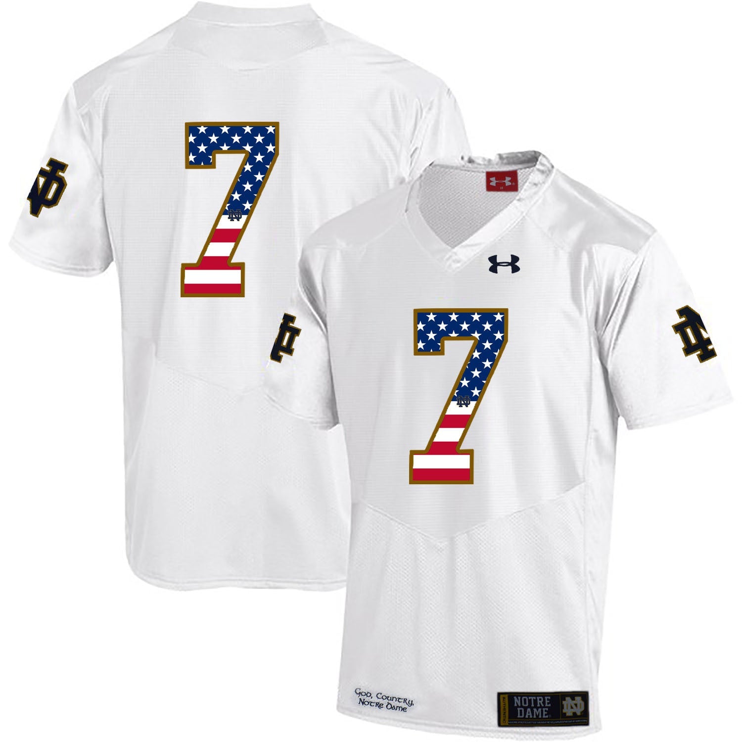 TJ Jones 7 White .1jpg College Football Jersey football jersey product view 1
