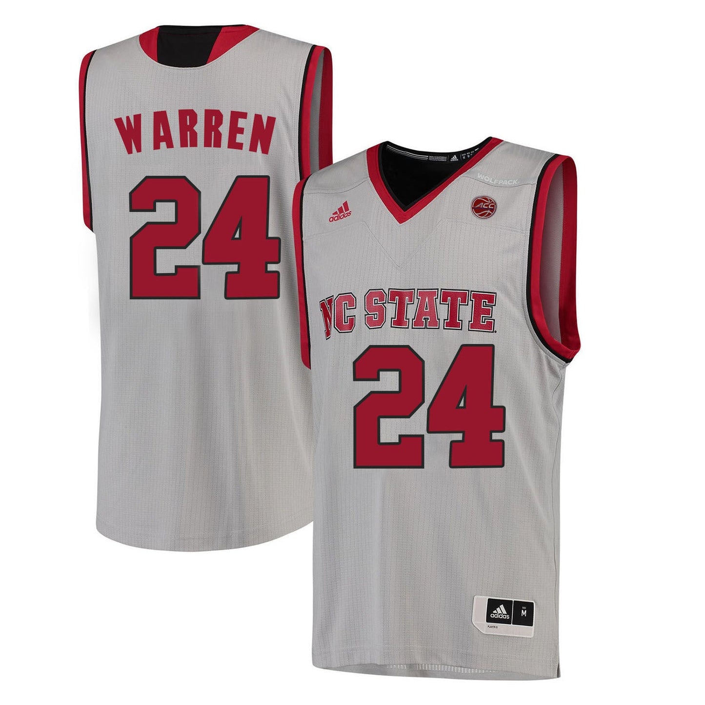 TJ Warren 24 White College Football Jersey football jersey product view 1